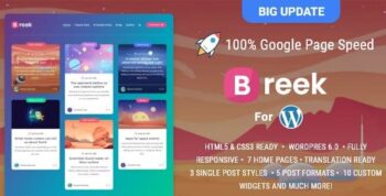 Breek – Minimal Lightweight Masonry AMP Theme for WordPress 4.1.0