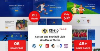 Khelo – Soccer & Sports WordPress Theme 2.8.0