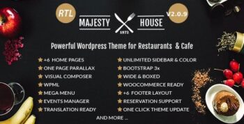 Majesty Theme – Restaurant WooCommerce WordPress Theme 2.0.7