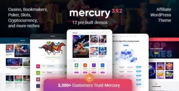 Mercury – Affiliate WordPress Theme. Casino, Gambling & Other Niches. Reviews & News 3.9.11