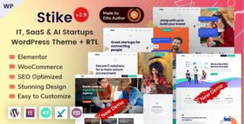 Stike Theme – Technology & SEO IT Startup WordPress Theme 2.9