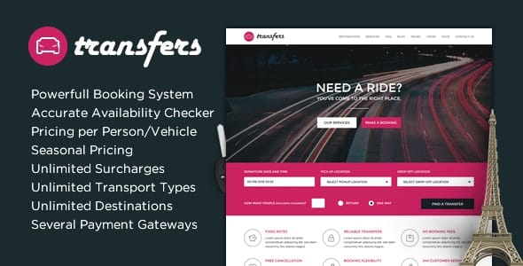 Transfers Theme – Transport and Car Hire WordPress Theme 2.01
